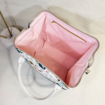 Knit Night Project Bag in Tossed Flowers Print