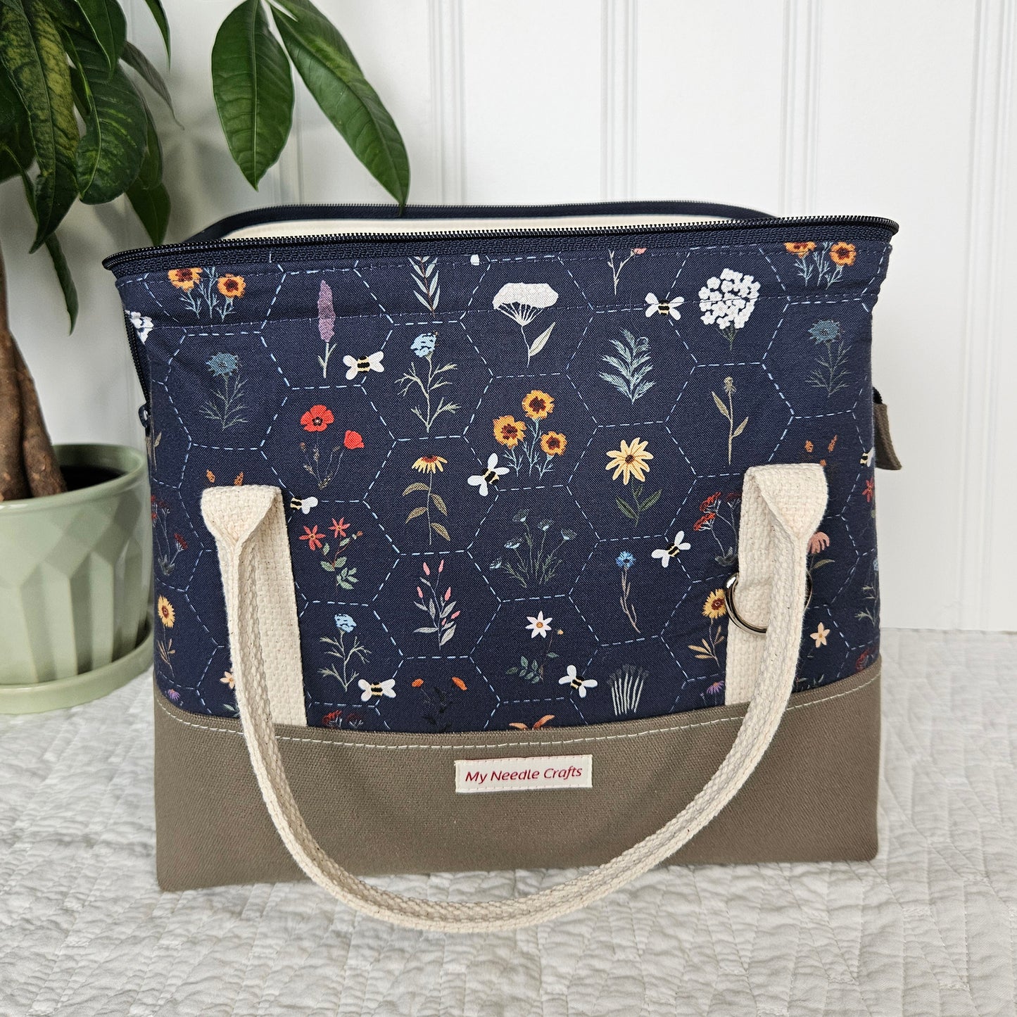 Wildflower Hexi print Knit Night Project Bag