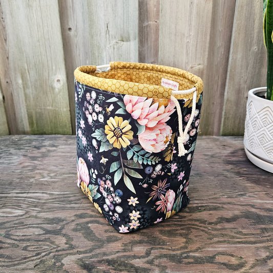 Honey Bee Floral Print Divided Shawl Size Bag