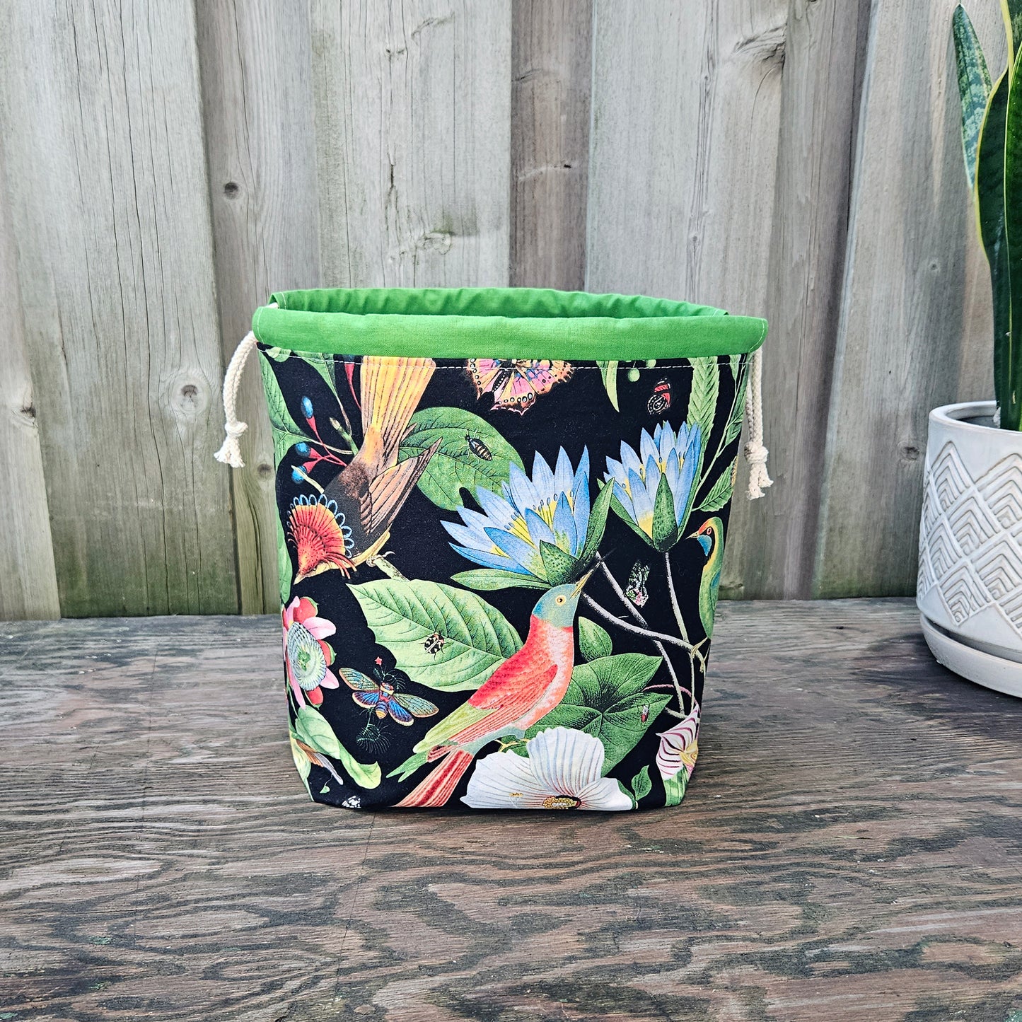 Tropical Bird Print Divided Shawl Size Bag