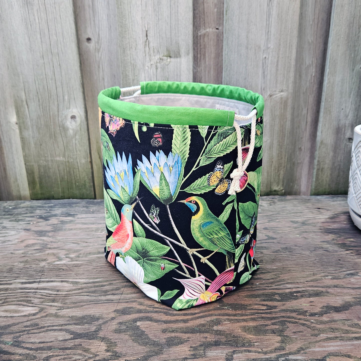 Tropical Bird Print Divided Shawl Size Bag