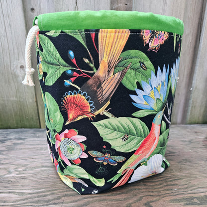 Tropical Bird Print Divided Shawl Size Bag