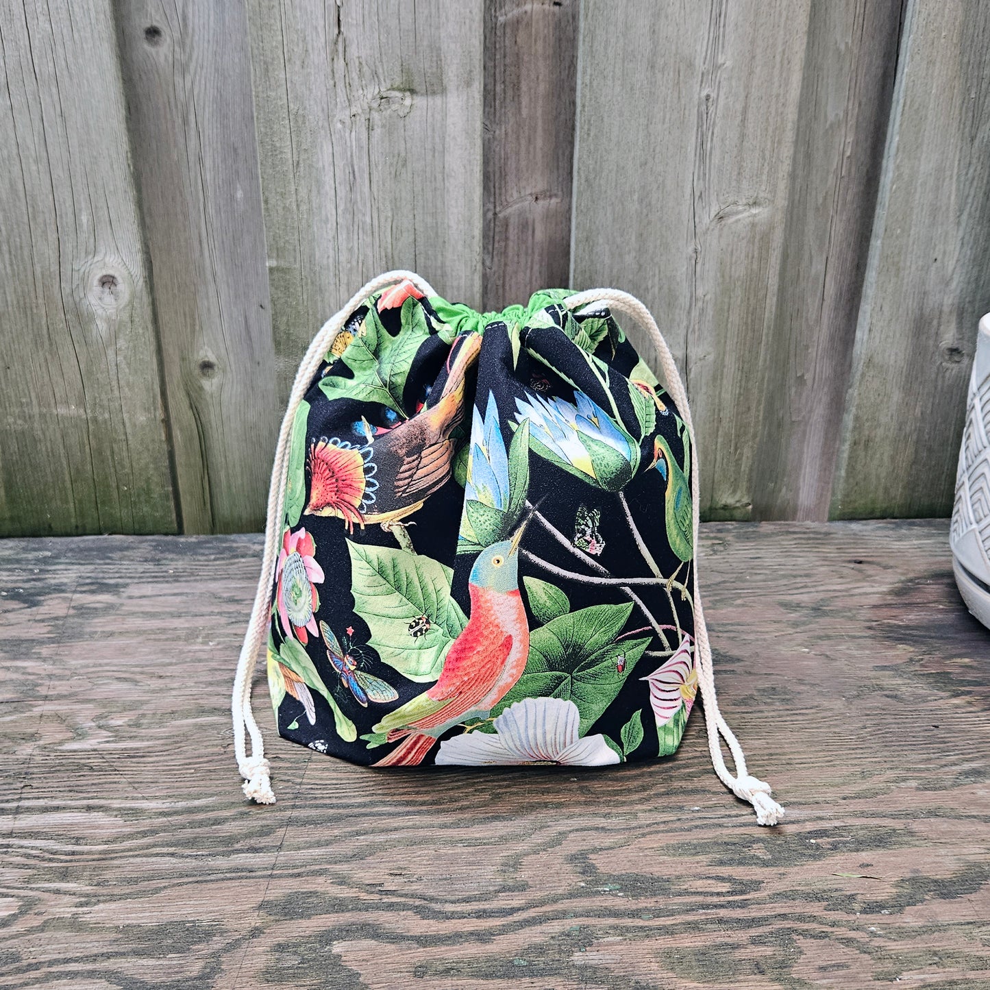 Tropical Bird Print Divided Shawl Size Bag