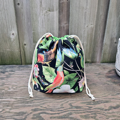 Tropical Bird Print Divided Shawl Size Bag