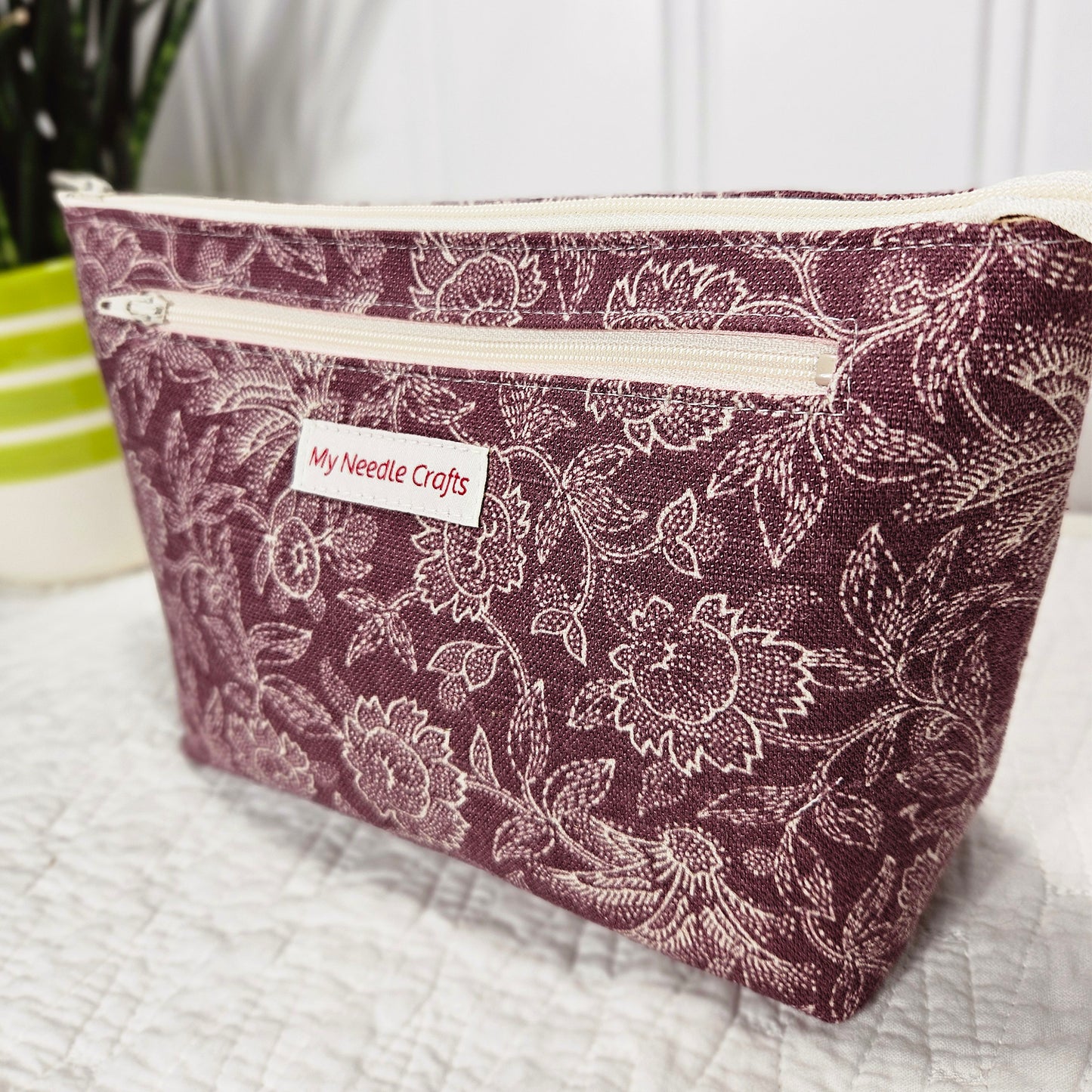 Burgundy Floral print Interchangeable Needle Organizer