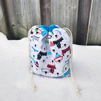 Winter Wear Polar Bears Print Divided Sock Size Knitting Bag