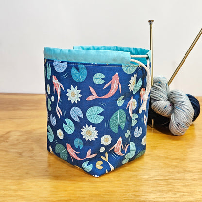 Koi Fish Print Divided Sock Size Knitting Bag
