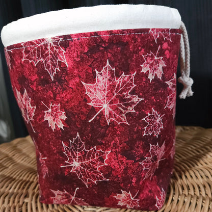 Oh Canada Maple Leaf Print Divided Sock Size Knitting Bag