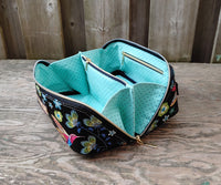 Zip and Go  Pouch in Hummingbird Floral Vinyl