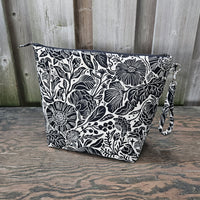 Black Floral print Shawl Size Wedge Bag