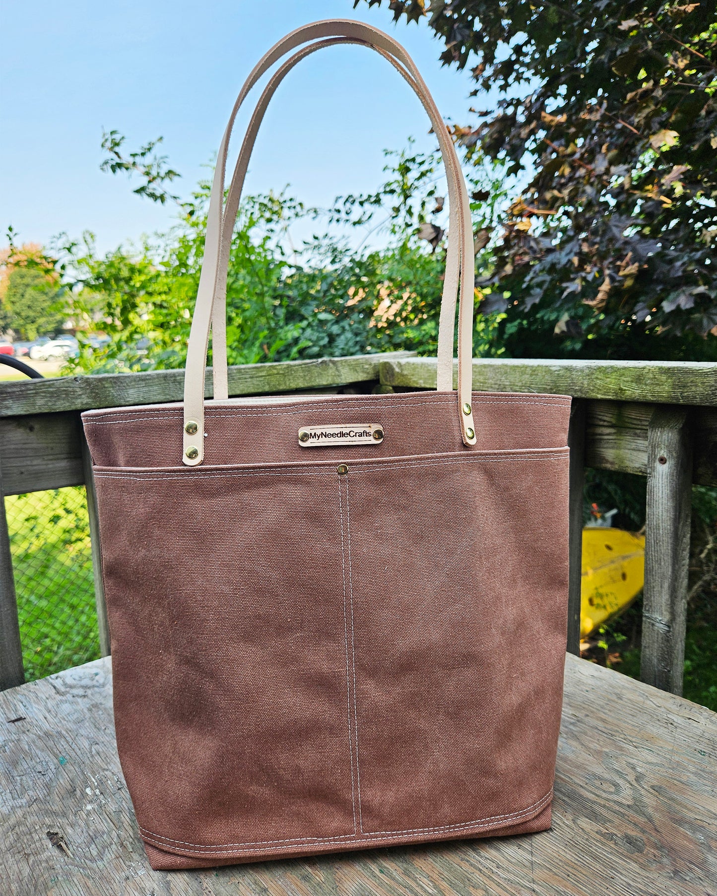 Canvas Tote in Tortoise Shell