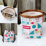 Rescue Pet Print Divided Sock Size Knitting Bag