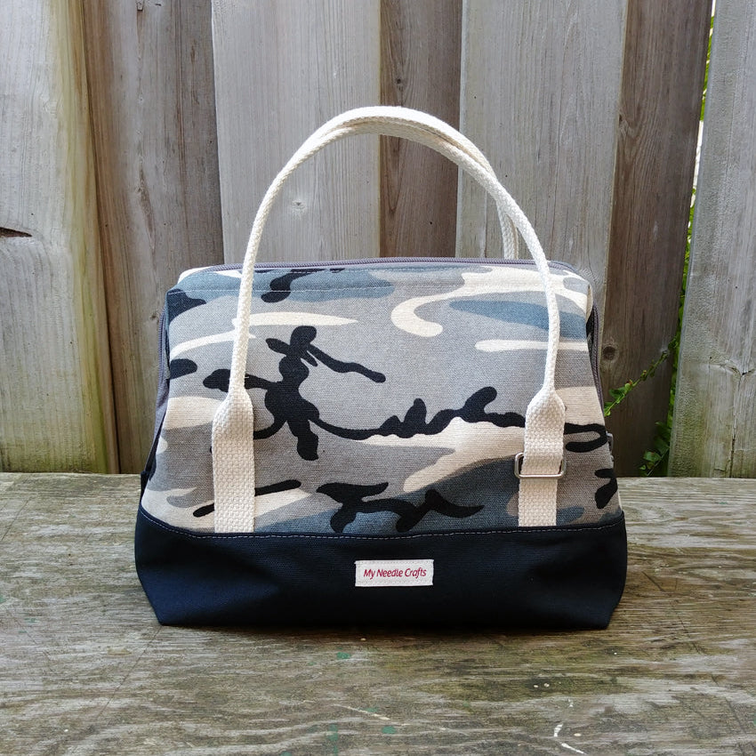 Grey/Black Camo Knit Night Bag