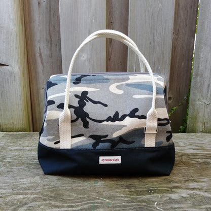 Grey/Black Camo Knit Night Bag