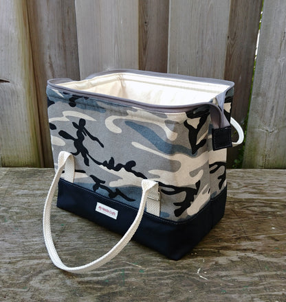 Grey/Black Camo Knit Night Bag