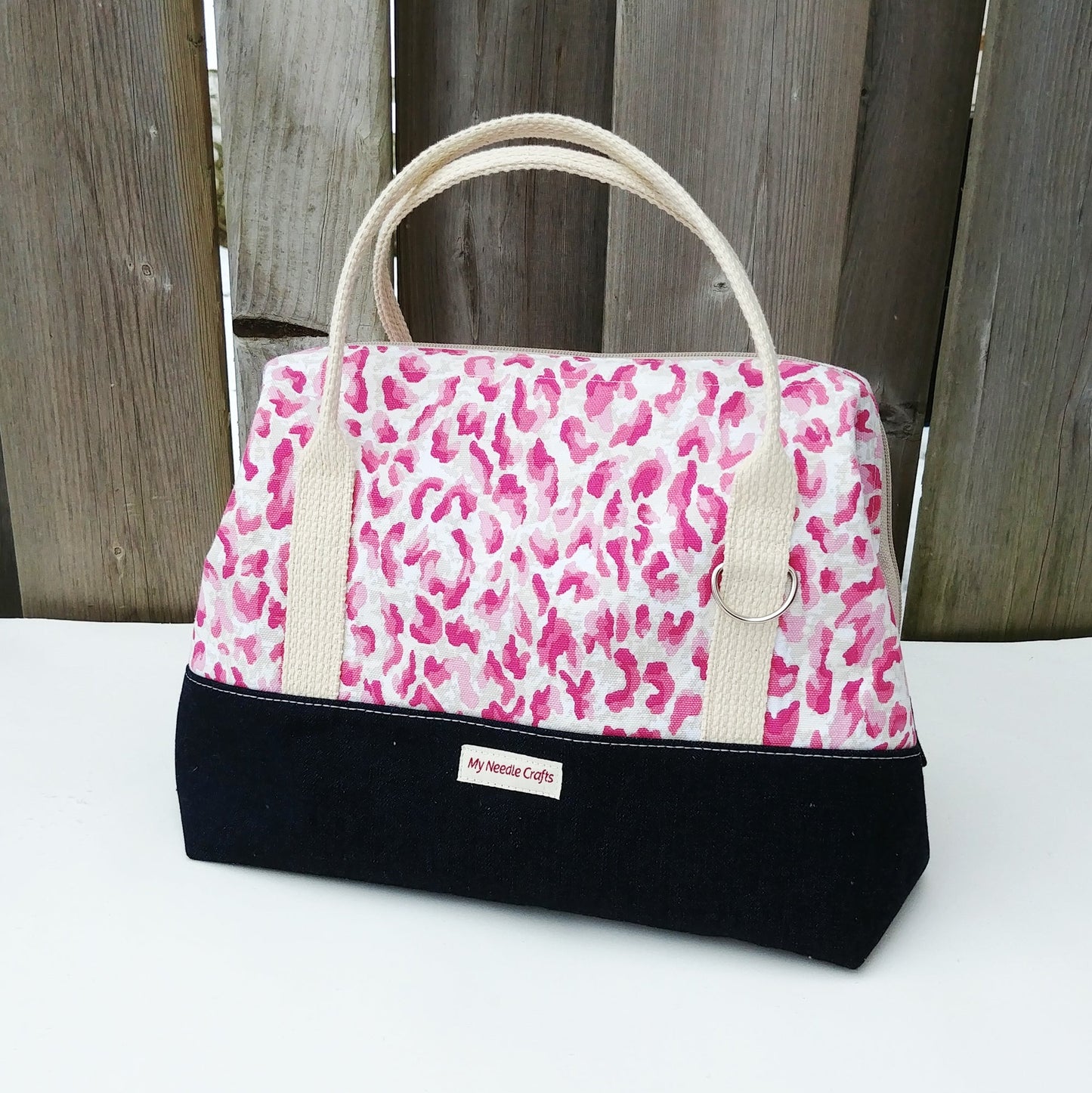 Pink Animal Print Knit Night Project Bag