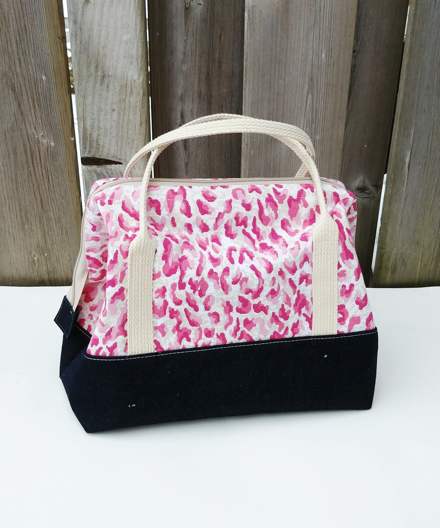 Pink Animal Print Knit Night Project Bag