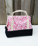 Pink Animal Print Knit Night Bag