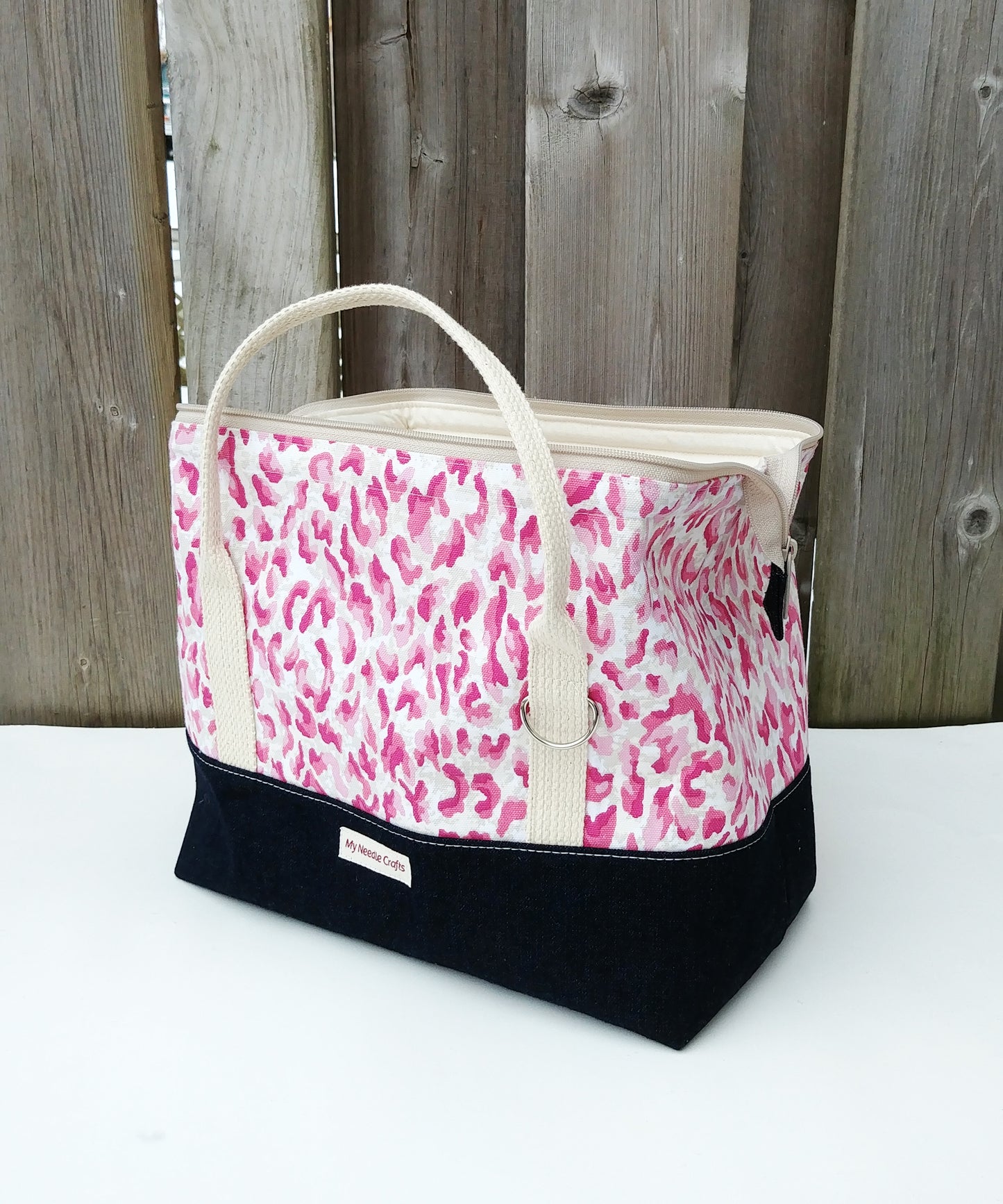 Pink Animal Print Knit Night Project Bag