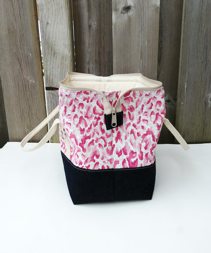 Pink Animal Print Knit Night Project Bag