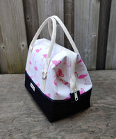 Pink Flamingo Print Knit Night Bag