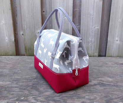 Grey Deer print Knit Night Project Bag
