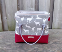 Grey Deer print Knit Night Bag