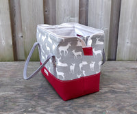 Grey Deer print Knit Night Bag