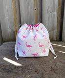Pink Flamingos Print Shawl Divided Shawl Size Bag