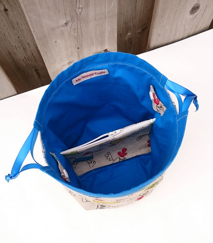 Chicken Print Divided Sock Size Knitting Bag