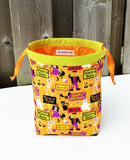 Trick or Treat Print Divided Sock Size Knitting Bag
