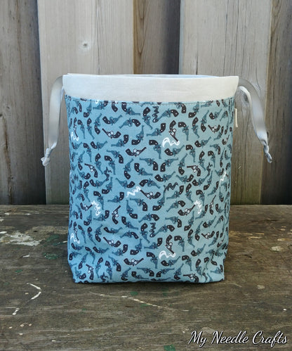 Smokin' Pistols Print Divided Sock Size Knitting Bag