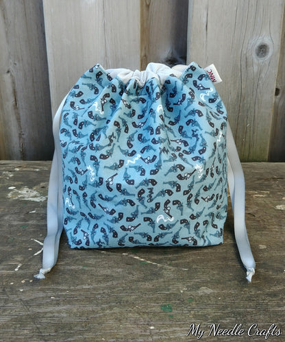 Smokin' Pistols Print Divided Sock Size Knitting Bag