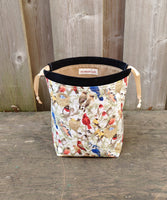 Northern Birds Print Divided Sock Size Knitting Bag