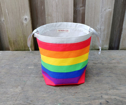 Pride Rainbow Print Divided Sock Size Knitting Bag