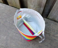 Pride Rainbow Print Divided Sock Size Knitting Bag