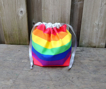 Pride Rainbow Print Divided Sock Size Knitting Bag