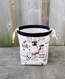 Love My Dog Print Divided Sock Size Knitting Bag
