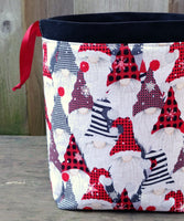 Holiday Gnome Print Divided Sock Size Knitting Bag