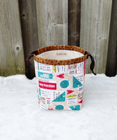 Rescue Pet Print Divided Sock Size Knitting Bag