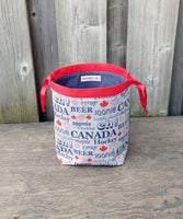 Canada Print Divided Sock Size Knitting Bag