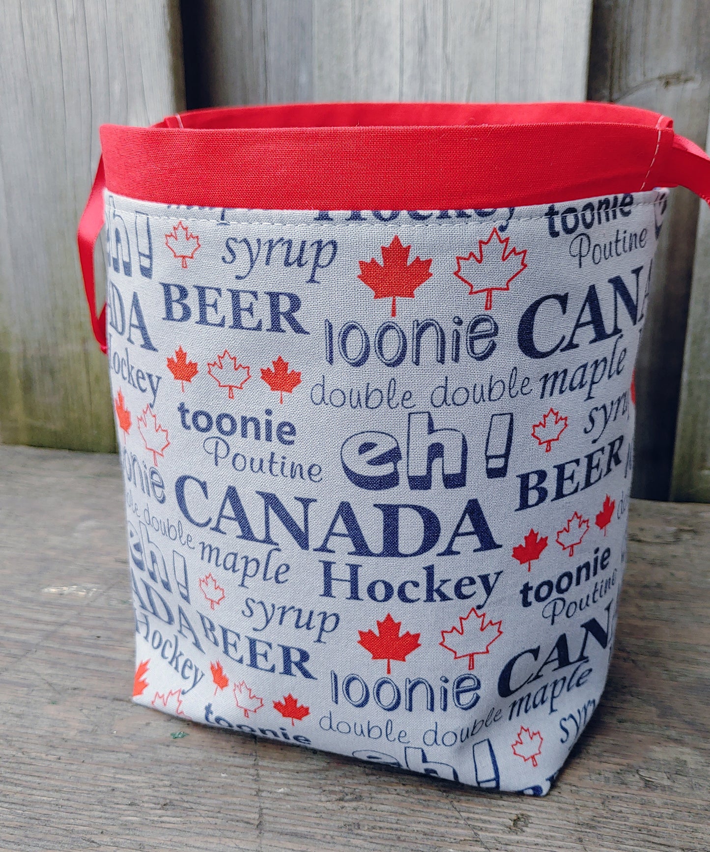 Canada Print Divided Sock Size Knitting Bag