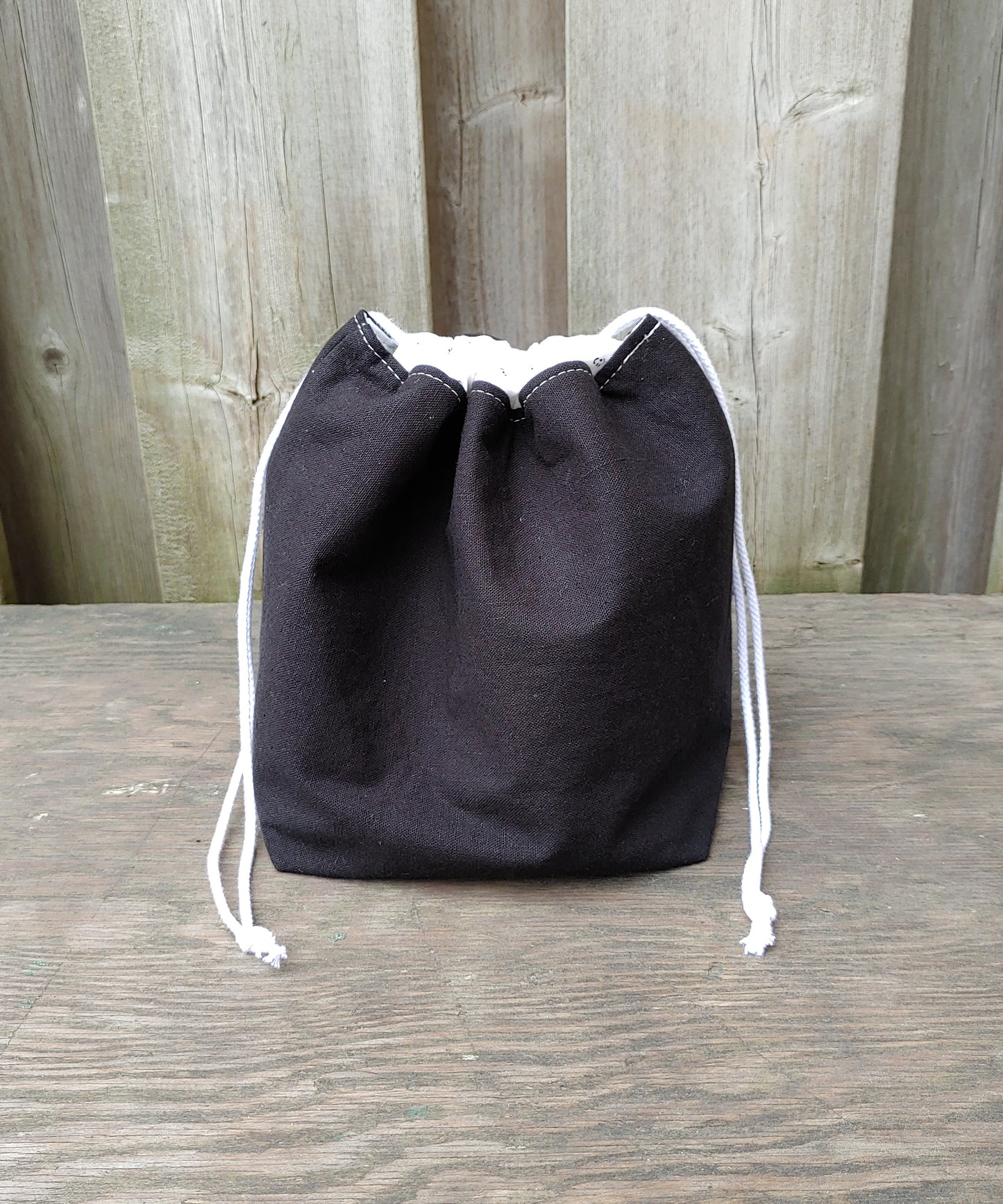 Black Emoji Print Divided Sock Size Knitting Bag