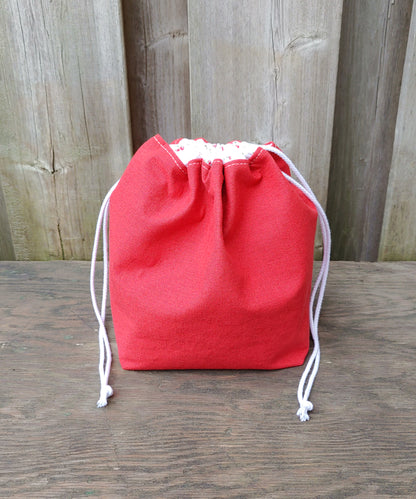 Red Cherries Print Divided Sock Size Knitting Bag