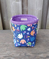 Sweater Weather Print Divided Sock Size Knitting Bag