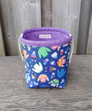 Sweater Weather Print Divided Sock Size Knitting Bag