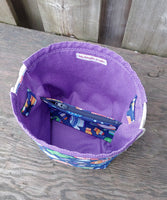 Sweater Weather (Purple) Print Divided Sock Size Knitting Bag