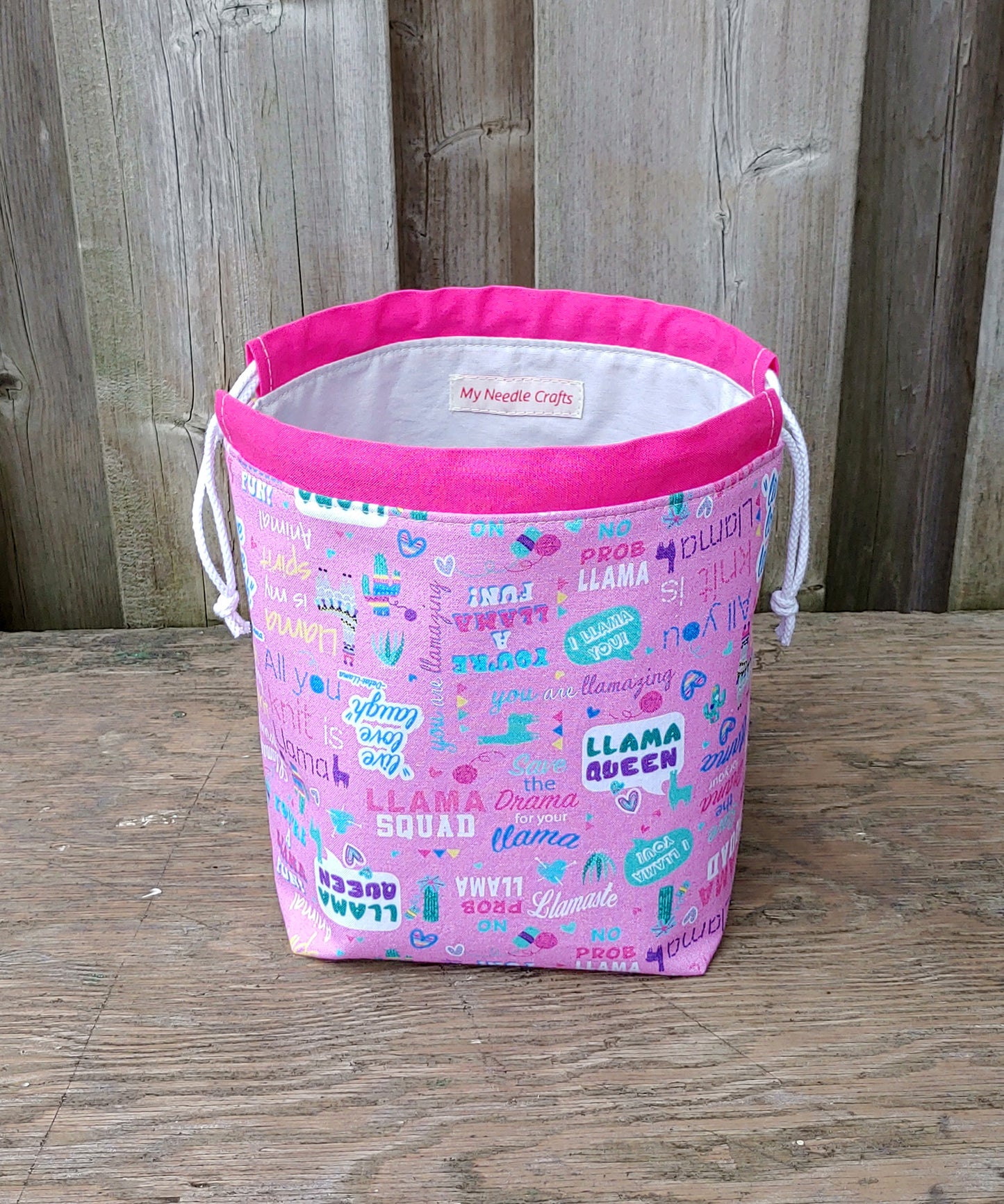 Llama Quotes Print Divided Sock Size Knitting Bag