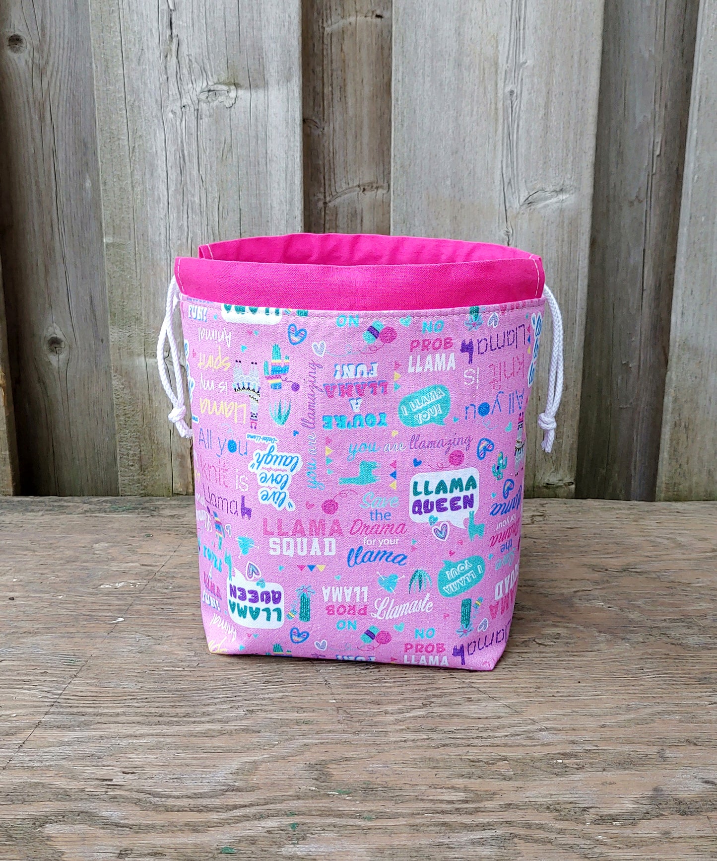 Llama Quotes Print Divided Sock Size Knitting Bag
