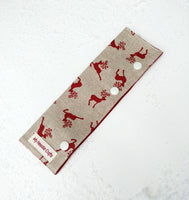 Fancy Reindeer print Needle Cozy, WIP holder